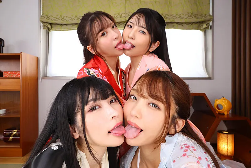【VR】【8K VR】4人のヤリマン女子大生たちと行く抜かれまくりハメまくり温泉合宿