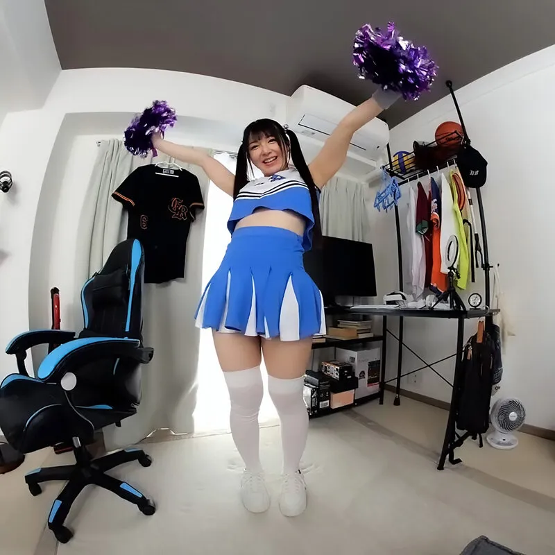 【VR】【8KVR】チアダンスに感激！これからこの黒髪巨乳とSEXします！天真爛漫な真白ムチムチボディの年下彼女と放課後中出しエッチ！ 真白ふわり