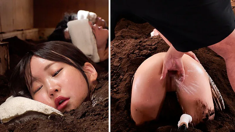 デカ尻人妻限定 砂風呂に埋まって身動きできない催淫NTR拘束マッサージ 横が見えない状態で、隣に夫が居るのにイッてもイッても止めずに絶頂させ続けた女の「サイレント絶叫」