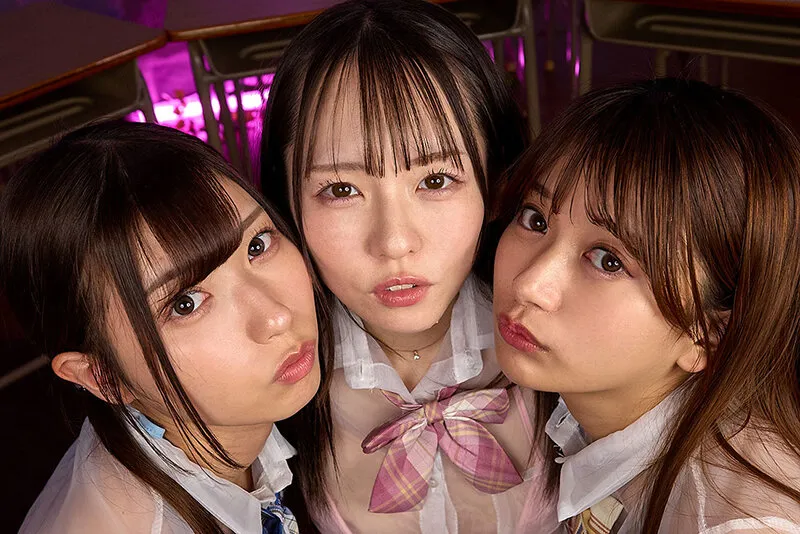 【VR】クラスの三連アイドルに包囲され、赤ちゃん精子が濃縮するまで焦らされるトライアングル中出し管理